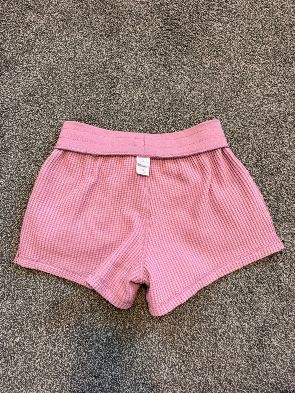 Auden Waffle-Knit Drawstring Women's Shorts - Mauve 3 inch inseam Size XS - Picture 9 of 10